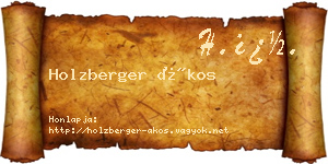 Holzberger Ákos névjegykártya